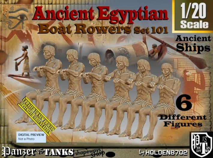 1/20 Ancient Egyptian Boat Rowers Set101 3d printed