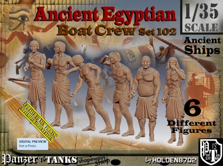 1/35 Ancient Egyptian Boat Crew Set102 3d printed