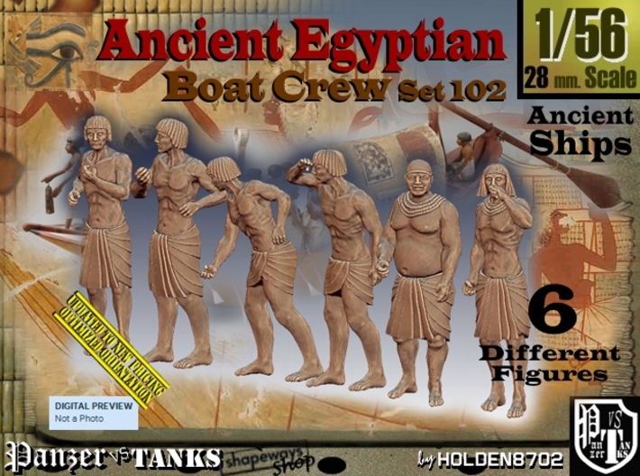 1/56 Ancient Egyptian Boat Crew Set102 3d printed
