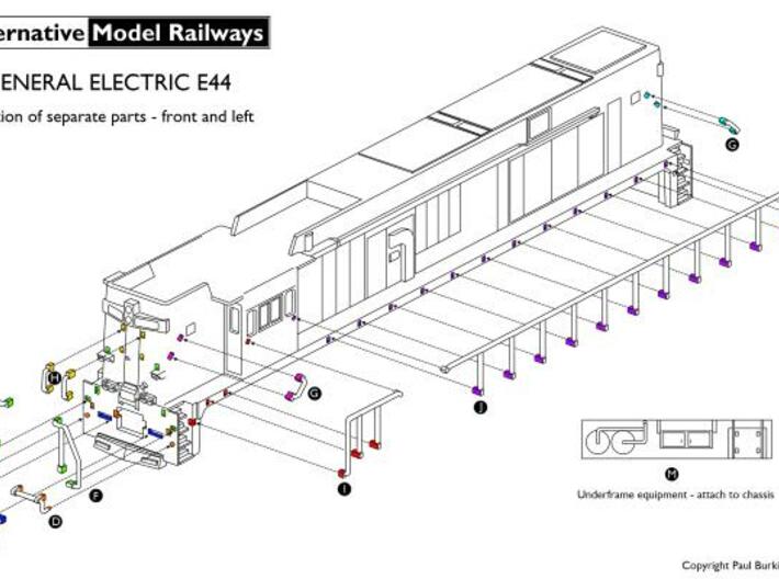 NE4404 N scale E44 loco - 4460-4465 as built 3d printed 