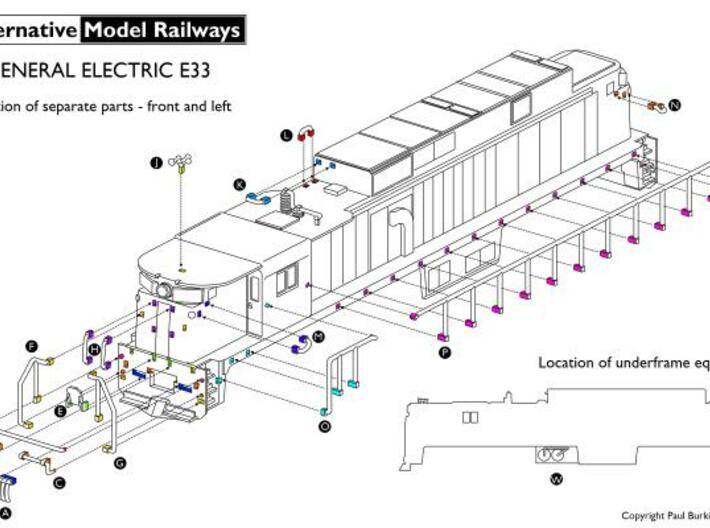 NE3307 N scale E33 loco - Conrail 4608 3d printed 