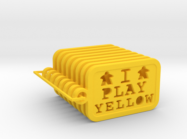 I PLAY YELLOW - Meeple Keychain (8) 3d printed