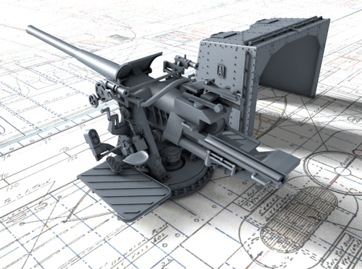 1/72 4.7"/45 QF MKIX CPXVII Guns Hollow Barrels x4 3d printed 3d render showing product detail
