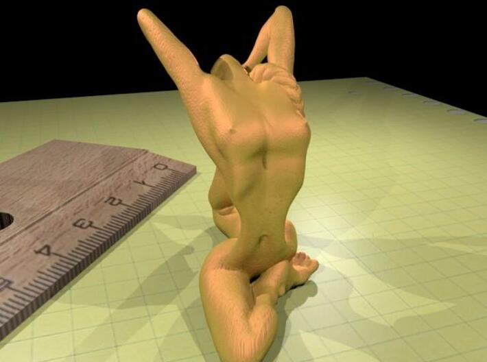 Eka Pada Rajakapotasana S 3d printed golden rendering