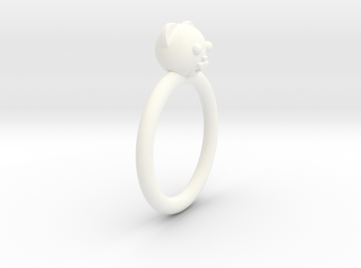 Bear Head Ring 3d printed