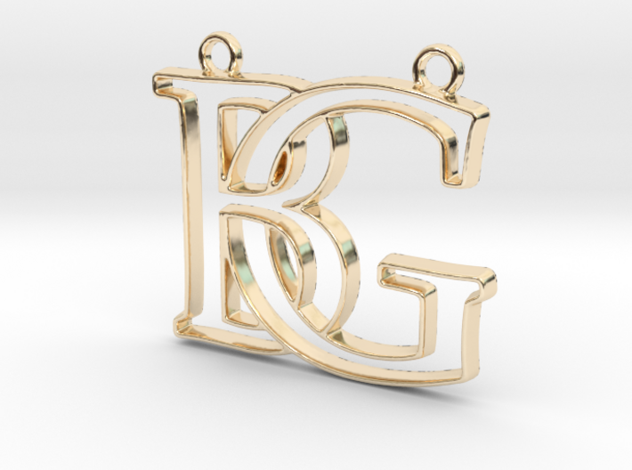 Monogram with initials B&amp;G 3d printed