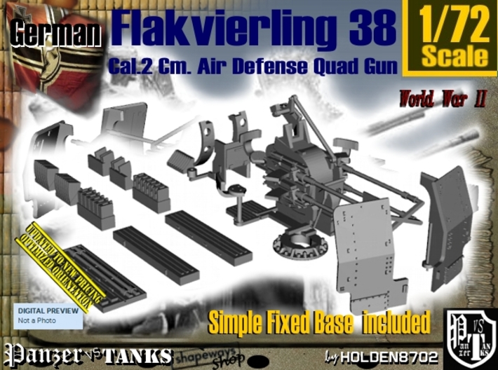 1/72 Ground Flakvierling 38 Set002 3d printed