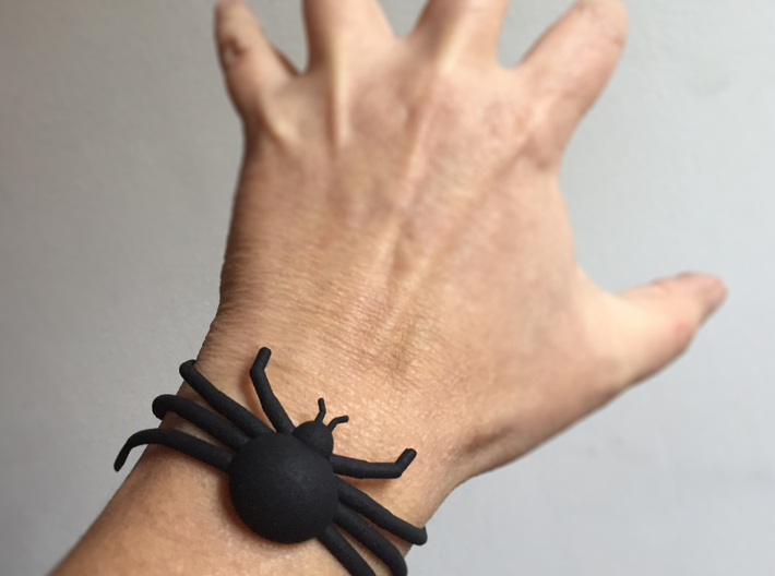 Black Spider Bracelet 3d printed 