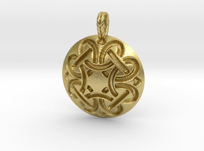 Terslev curved medallion with rope bail 3d printed