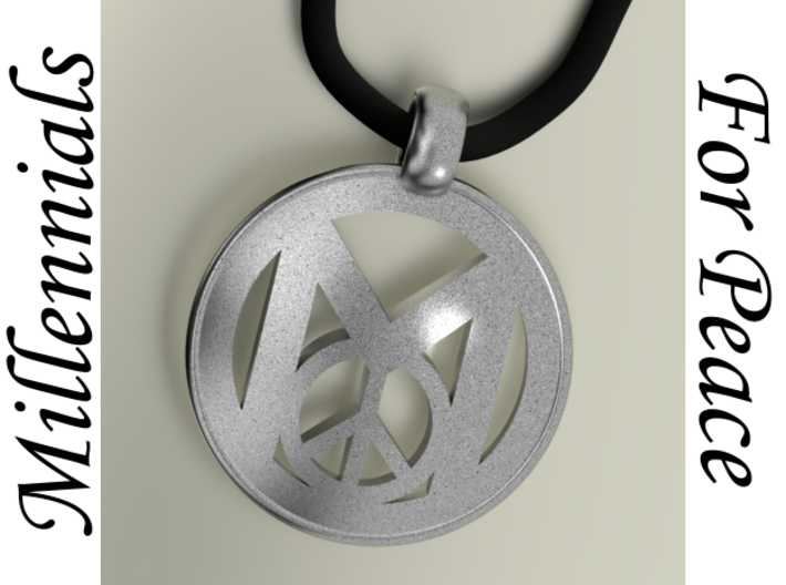Millennial Peace Pendant (does not include cord) 3d printed Millennials For Peace Pendant