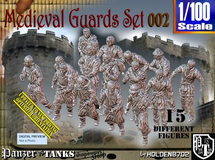 1/100 Medieval Guards Set002 3d printed