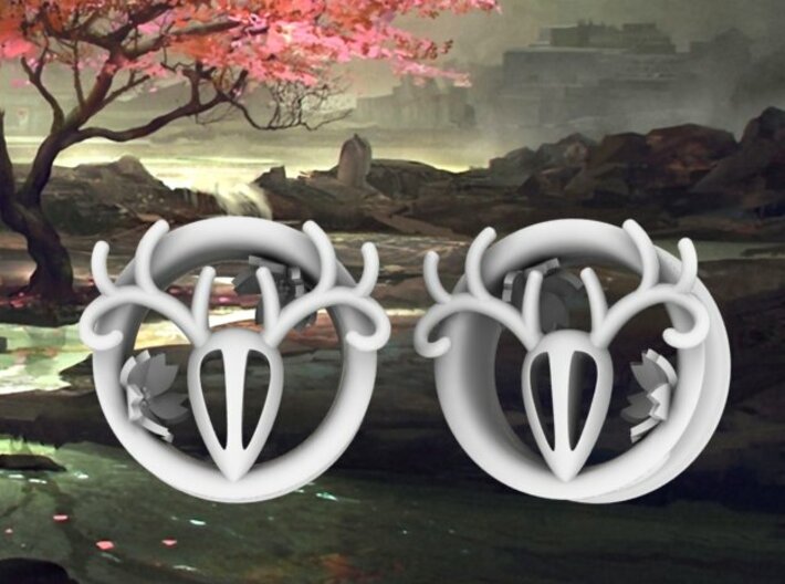 1 Inch Feminine Antler Tunnels 3d printed Multiple sizes available.