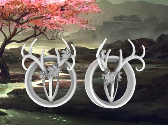 2 Inch Feminine Antler Tunnels 3d printed Recommend ordering in polished plastics.