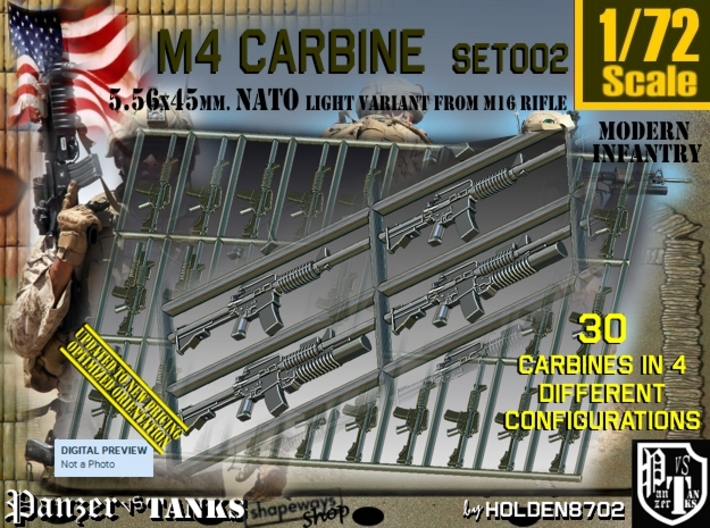 1/72 M4 Carbine Set002 3d printed