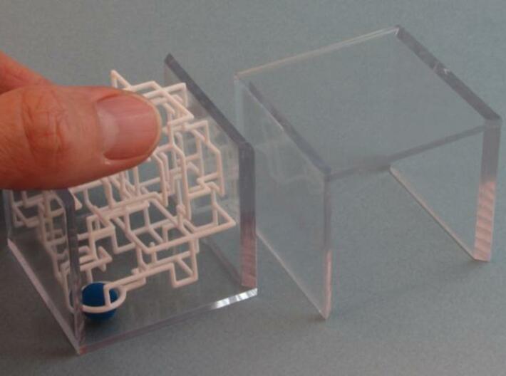 "Bare Bones" Two-Pack - Rolling Ball Maze in Case 3d printed Slide ring over ball