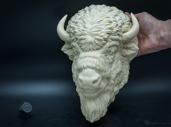 American Bison head. Wall-mounted sculpture 3d printed 