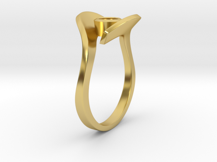 Calla ring with bezel setting - size 6.5 3d printed