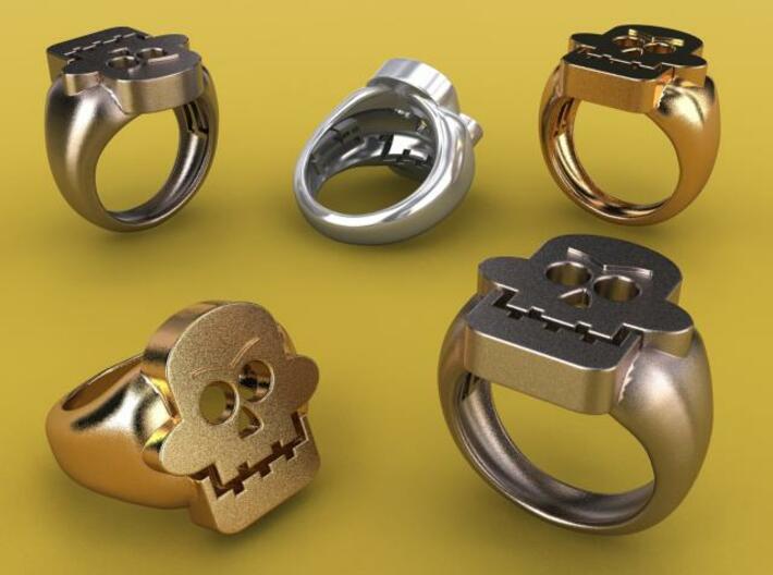 Skull III Ring 3d printed