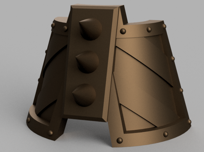 Small Knights - Hazard Striped Ankle Plate 3d printed Render of the Hazard Ankle Plate