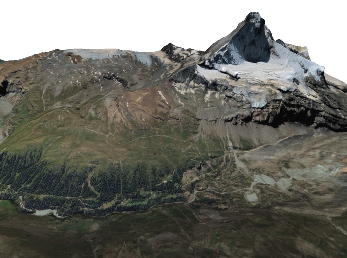Matterhorn / Monte Cervino Map: 8.5&quot;x11&quot; (21x27 cm 3d printed
