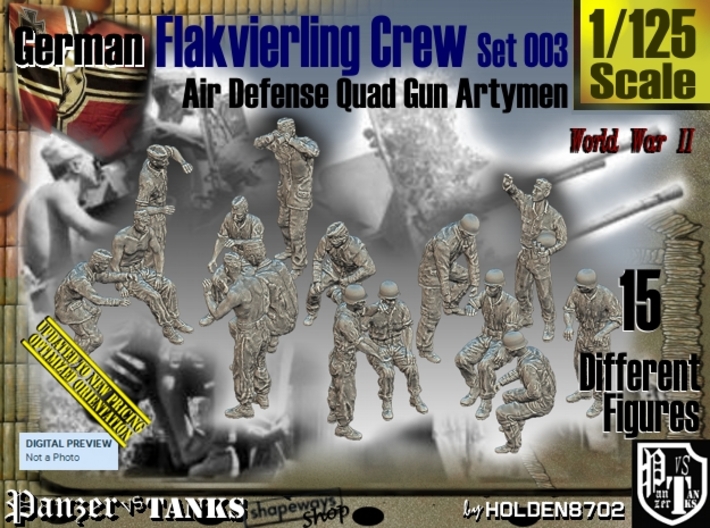 1/125 German Flak Crew Set 003 3d printed