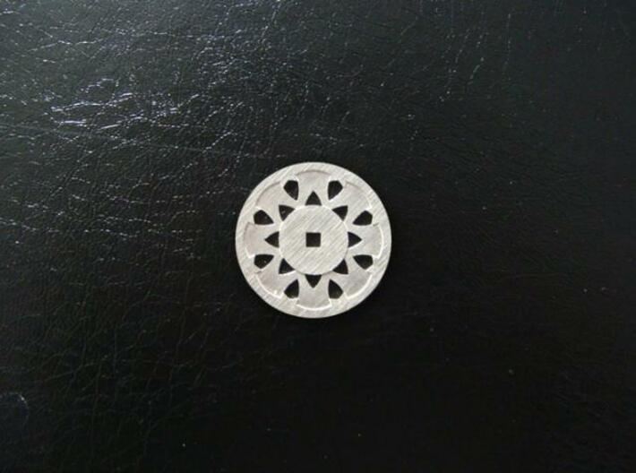 Round Pendant - Suspended Coin 3d printed Sterling Silver