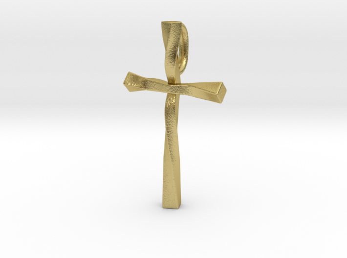 Twist Cross Pendant - Christian Jewelry 3d printed