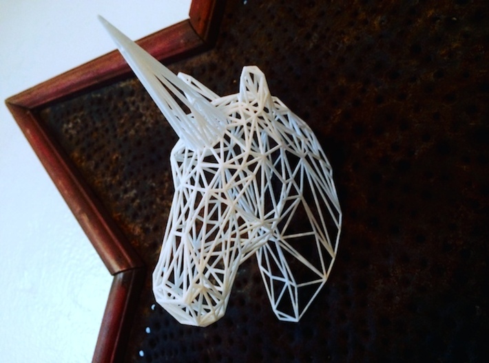 Wire Unicorn Head Statue: 6 Inch 3d printed 