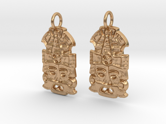 MayanMask Earrings 3d printed