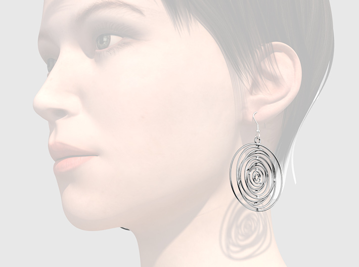 Whirlpool earrings 3d printed