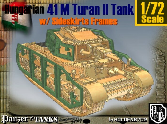 1-72 Hungarian 41M Turan II Sideskirts Frames 3d printed