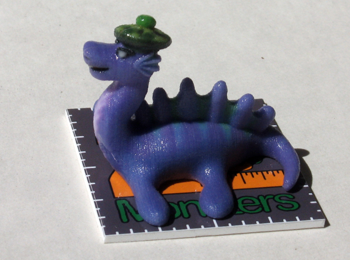 Nessie 3d printed Nessie on her stand.