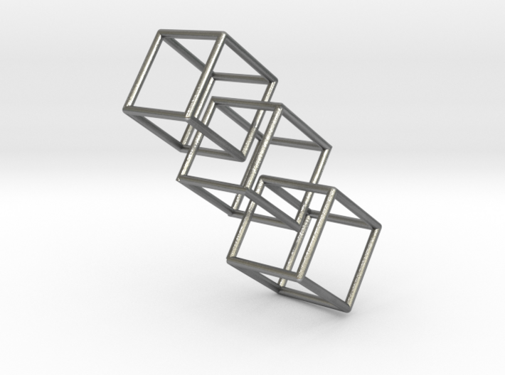Three interlocking cubes 3d printed