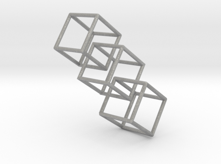 Three interlocking cubes 3d printed
