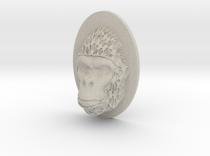 Gorilla Face + Half-Voronoi Mask (001) 3d printed