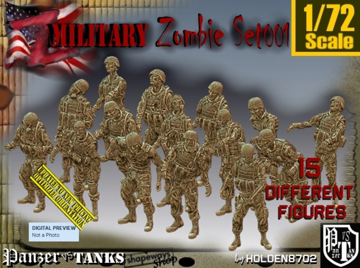 1/72 Army Zombies Set001 3d printed