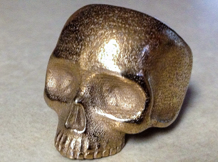 Skull Ring V2 - Size 12 3d printed