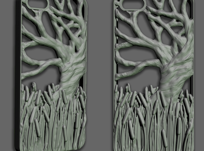 Iphone 5 Case - Tree with Cattails 3d printed