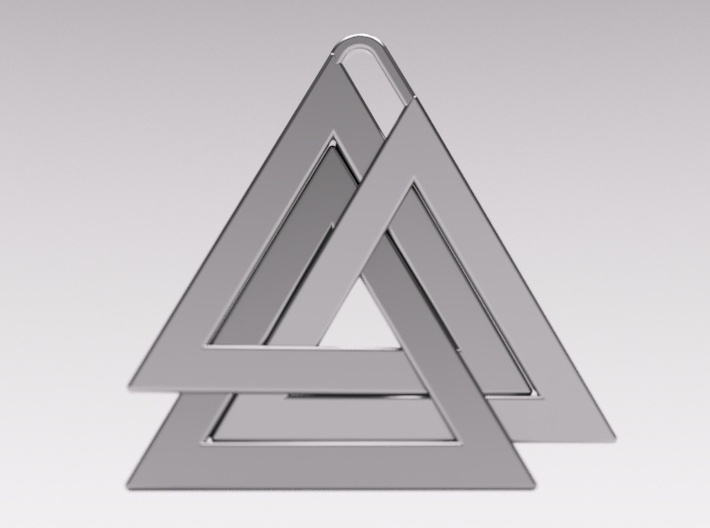 Valknut Pendant - Viking Symbol  3d printed The back of the pendant also looks great and gives you the option to wear it either way