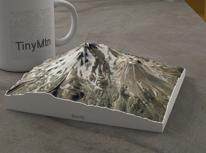 Mt. Shasta, California, USA, 1:50000 3d printed