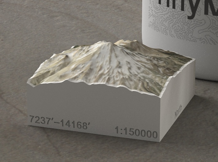 Mt. Shasta, California, USA, 1:150000 Explorer 3d printed 
