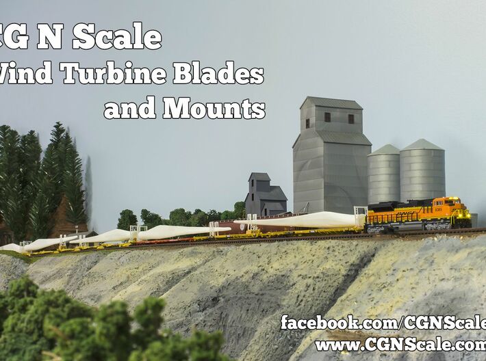 N Scale Wind Turbine Blades - 3 Pack (Part 2 of 2) 3d printed 