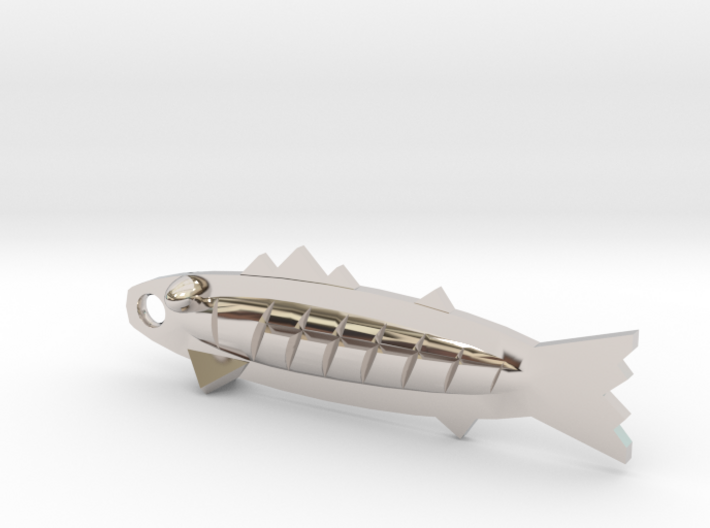 jewelry pendant minnow with tail 3d printed