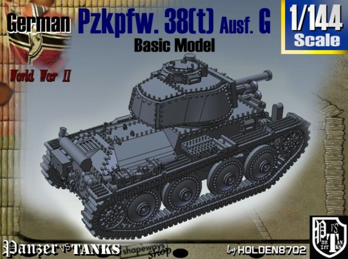 1-144 2x Basic PzKpfw 38t Ausf G 3d printed 