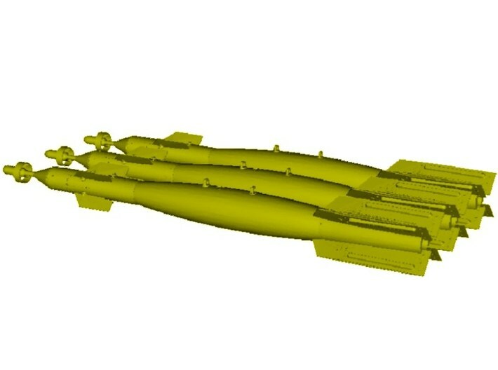 1/12 scale Raytheon GBU-12 Paveway II bombs x 3 3d printed