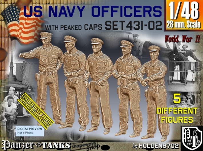 1/48 USN Officers Set431-02 3d printed