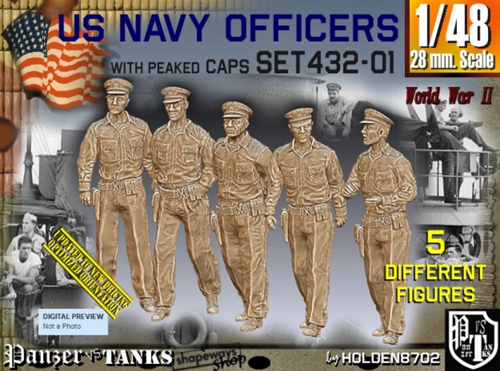 1/48 USN Officers Set432-01 3d printed