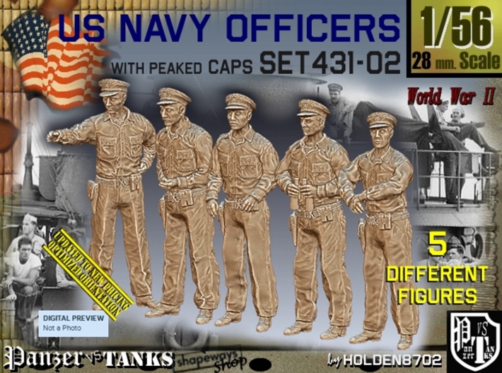 1/56 USN Officers Set431-02 3d printed