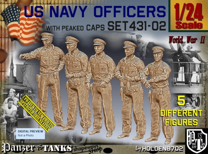 1/24 USN Officers Set431-02 3d printed