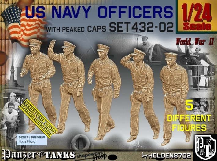 1/24 USN Officers Set432-02 3d printed